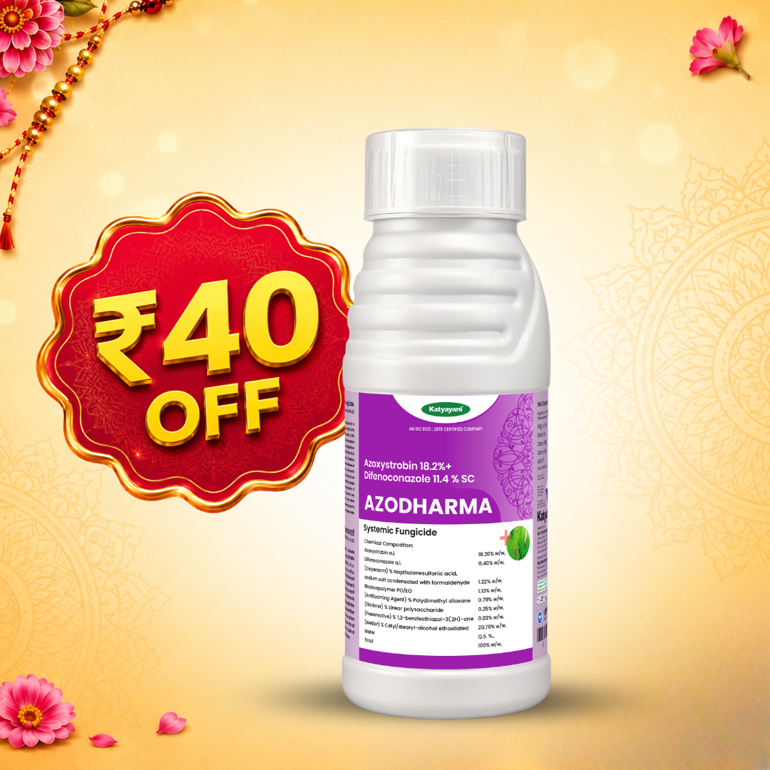 Katyayani Azodharma | Azoxystrobin 18.2% + Difenoconazole 11.4% SC | Broad- Spectrum Fungicide