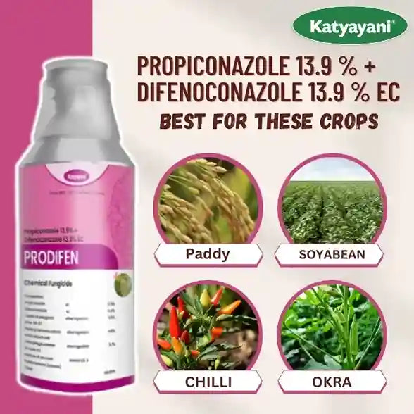 Propiconazole 13.9 % + Difenoconazole 13.9 % EC used fro soyabean, paddy & okra