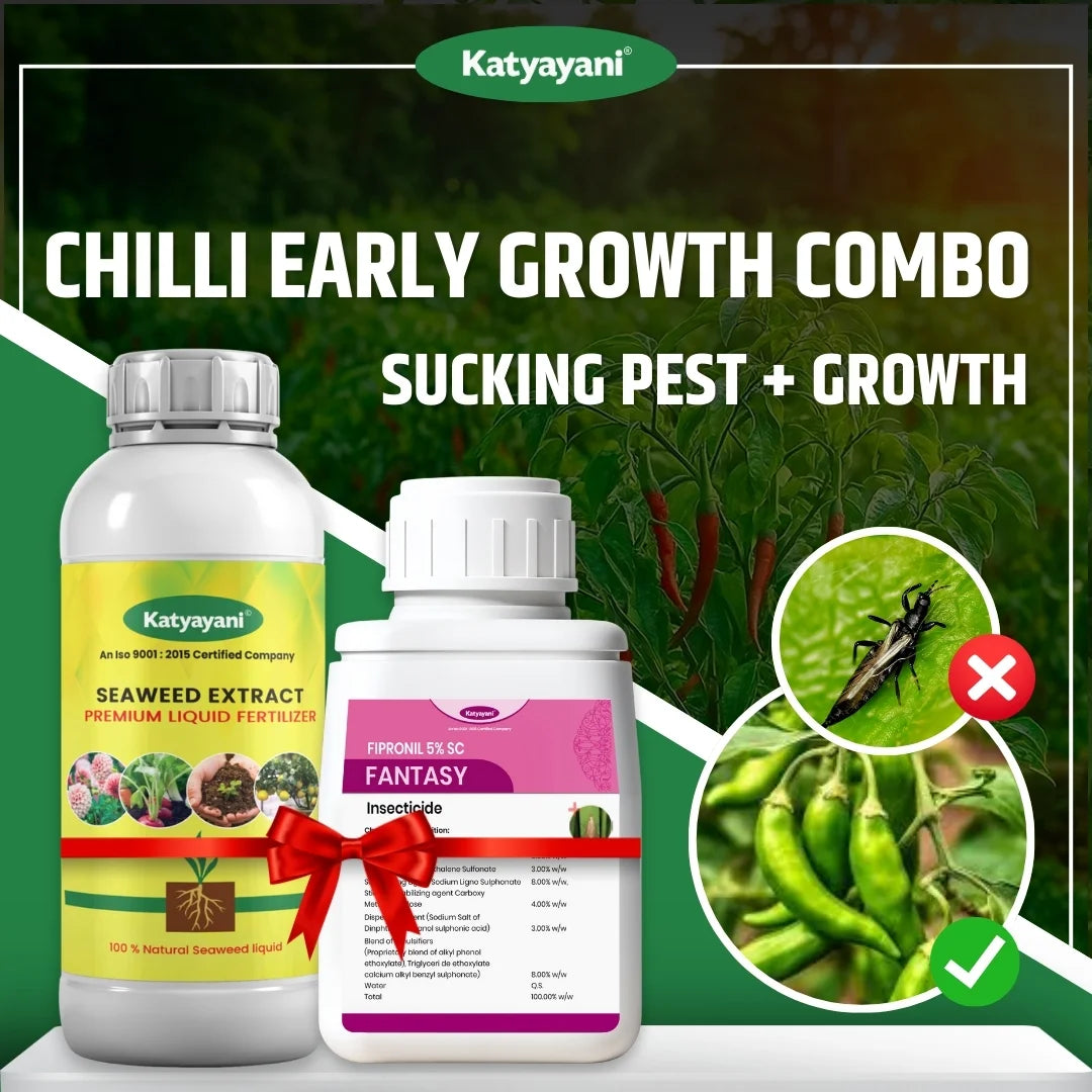 Katyayani Chilli Early Growth Combo (Fantasy Fipronil 5% SC 250 ML + Seaweed Extract 250 ML)