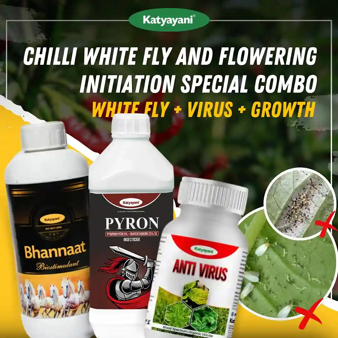 Katyayani Chilli White Fly and Flowering Initiation Special Combo | 40-60 Days