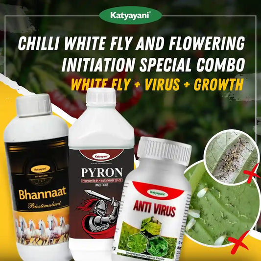 Katyayani Chilli White Fly and Flowering Initiation Special Combo | 40-60 Days