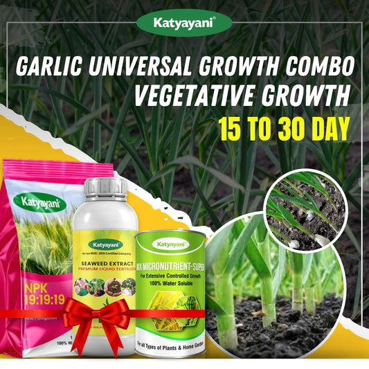 Katyayani Garlic Universal Growth Combo (15-30 Days) - Nutrient solution for garlic seedlings