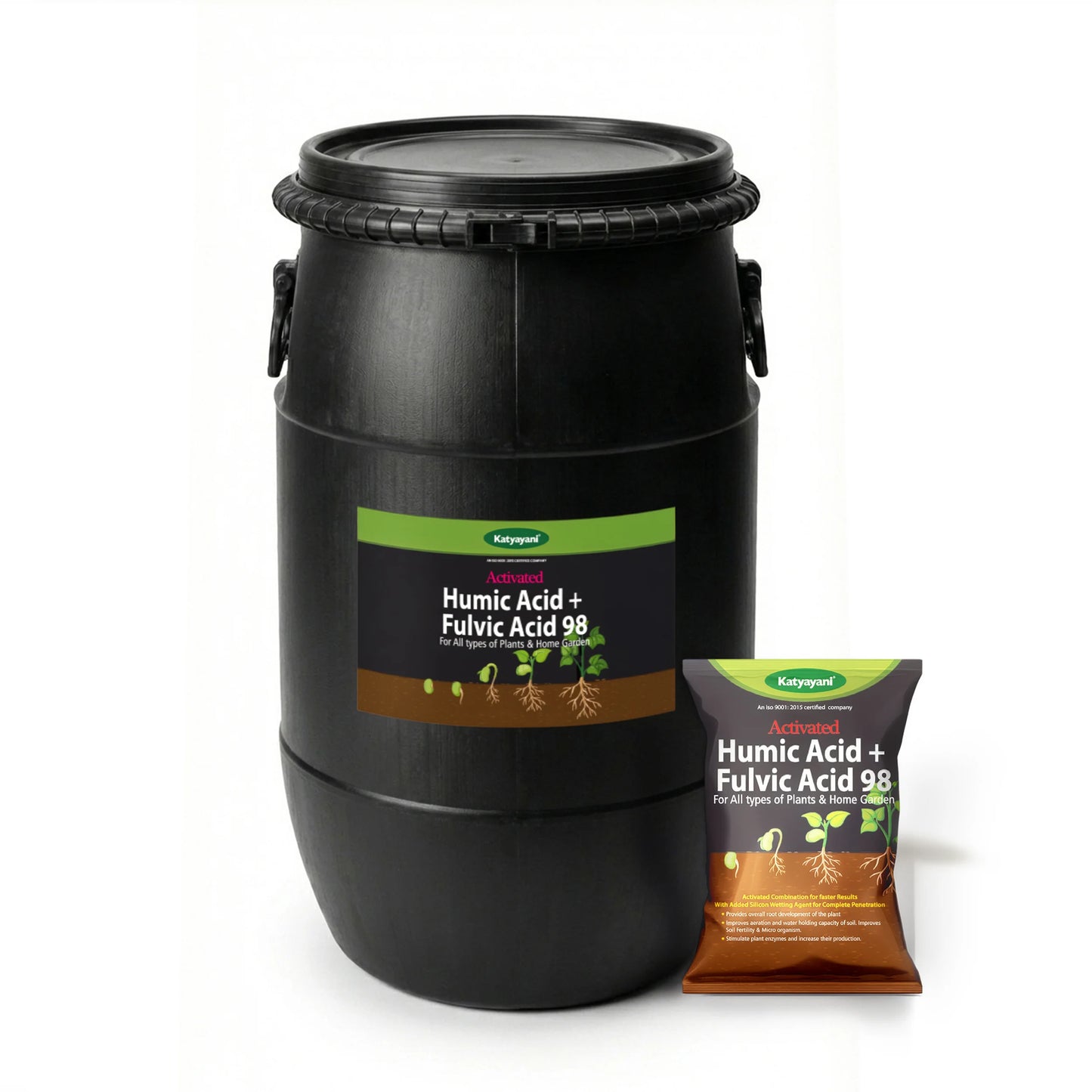 Katyayani Activated Humic Acid + Fulvic Acid 98 Fertilizer (Drum Packing)