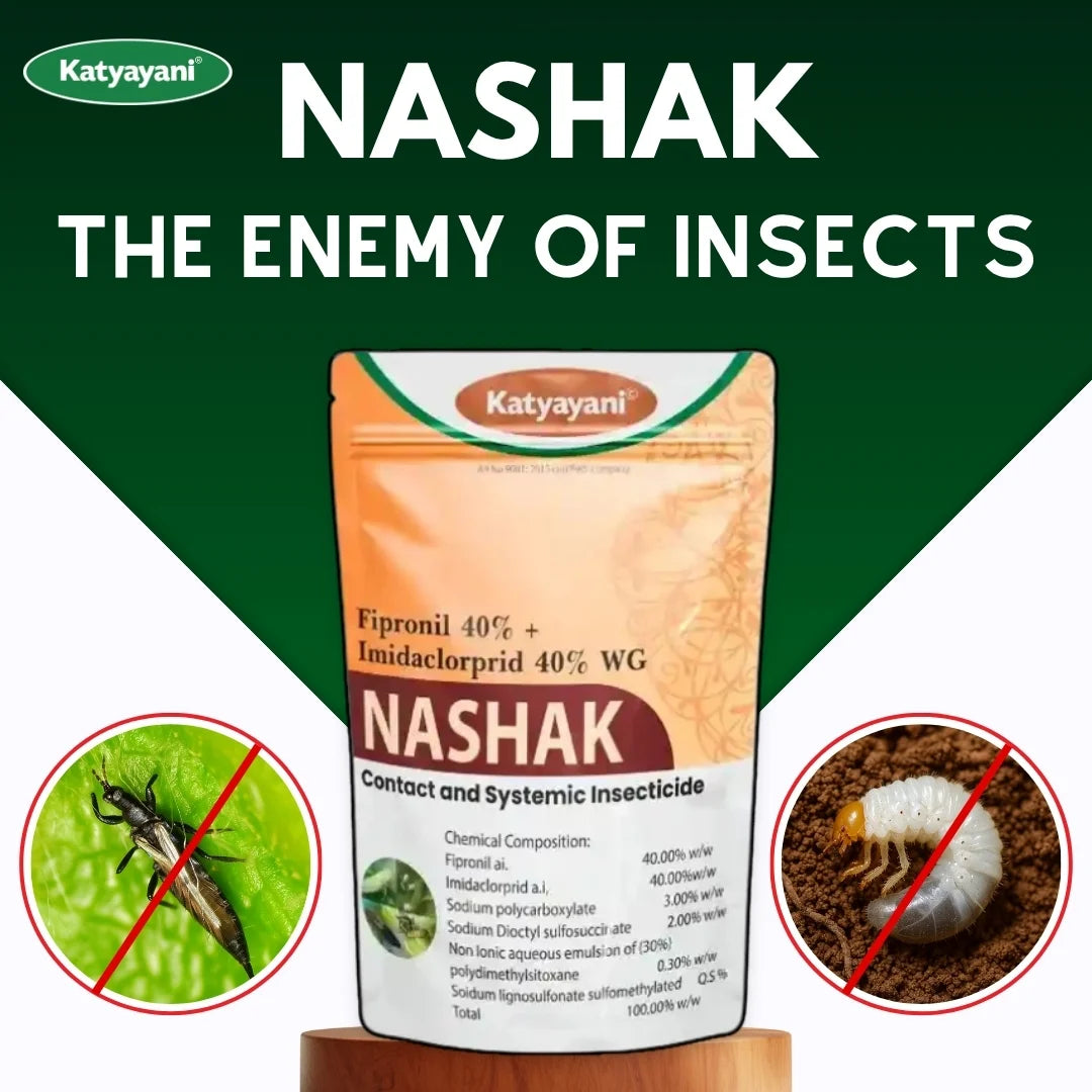 Katyayani Nashak | Fipronil 40% + Imidacloprid 40% WG | Pesticide for White grub Jassids, Thrips