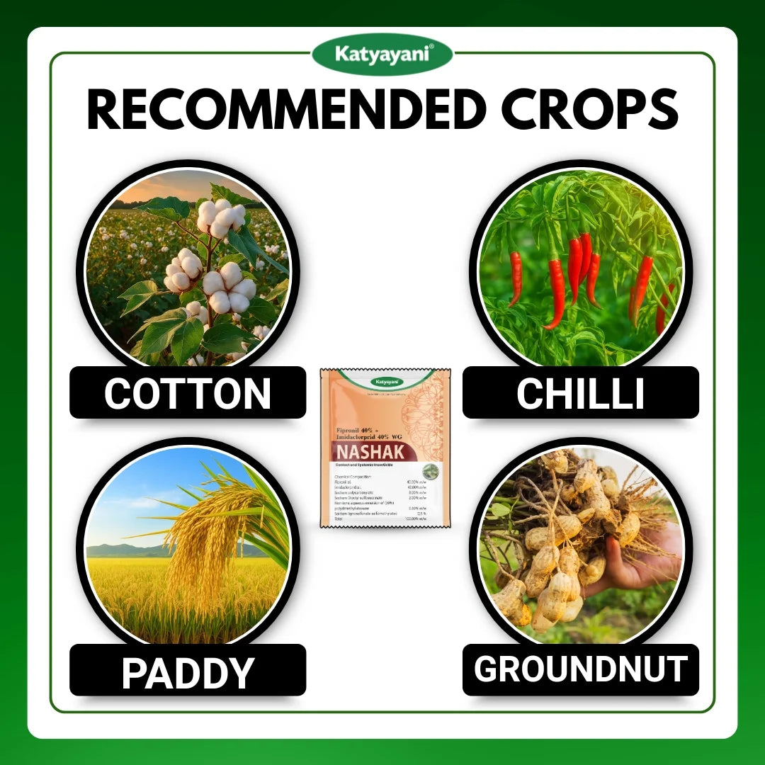Katyayani Nashak | Fipronil 40% + Imidacloprid 40% WG | Pesticide for White grub Jassids, Thrips