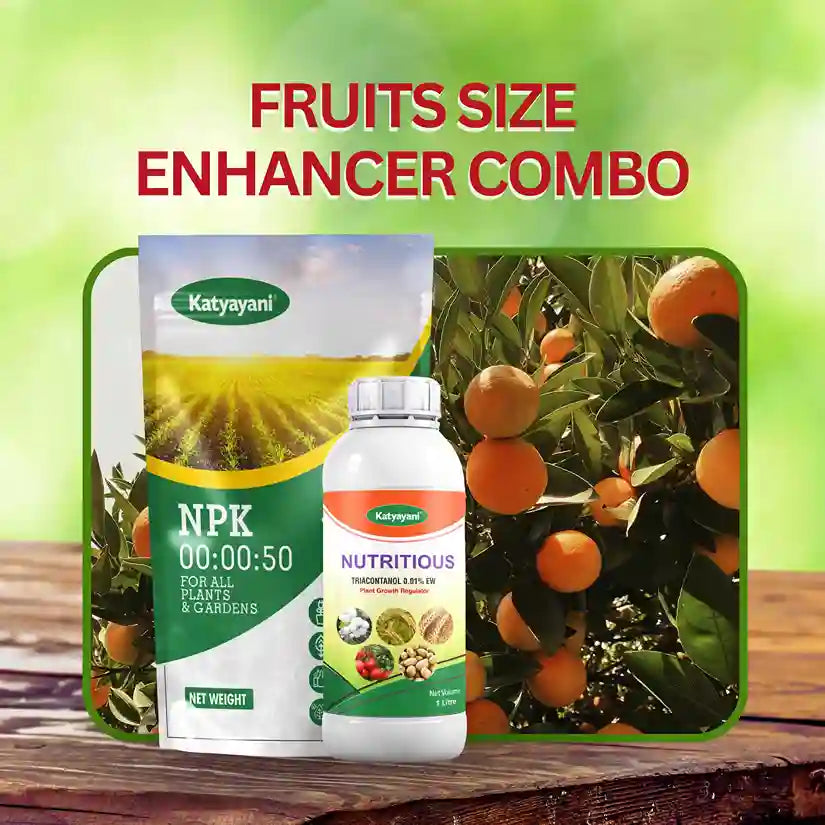 Fruits Size Enhancer Combo (Nutritious 200ml & Npk 00 00 50 1Kg)