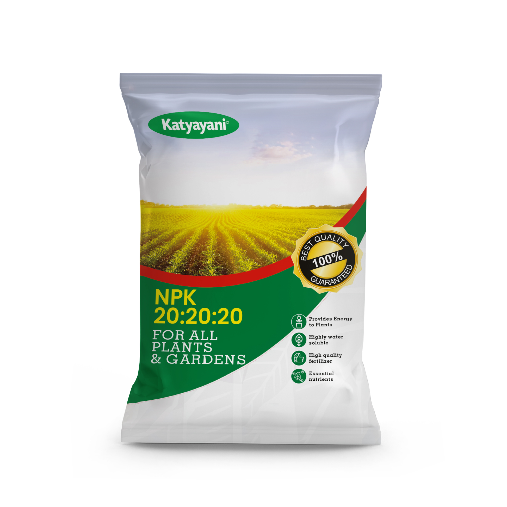 Katyayani Npk 20 20 20 Fertilizer (Mix micro 10gm + Humic + fulvic acid 30gm) | 3 IN 1 Pack