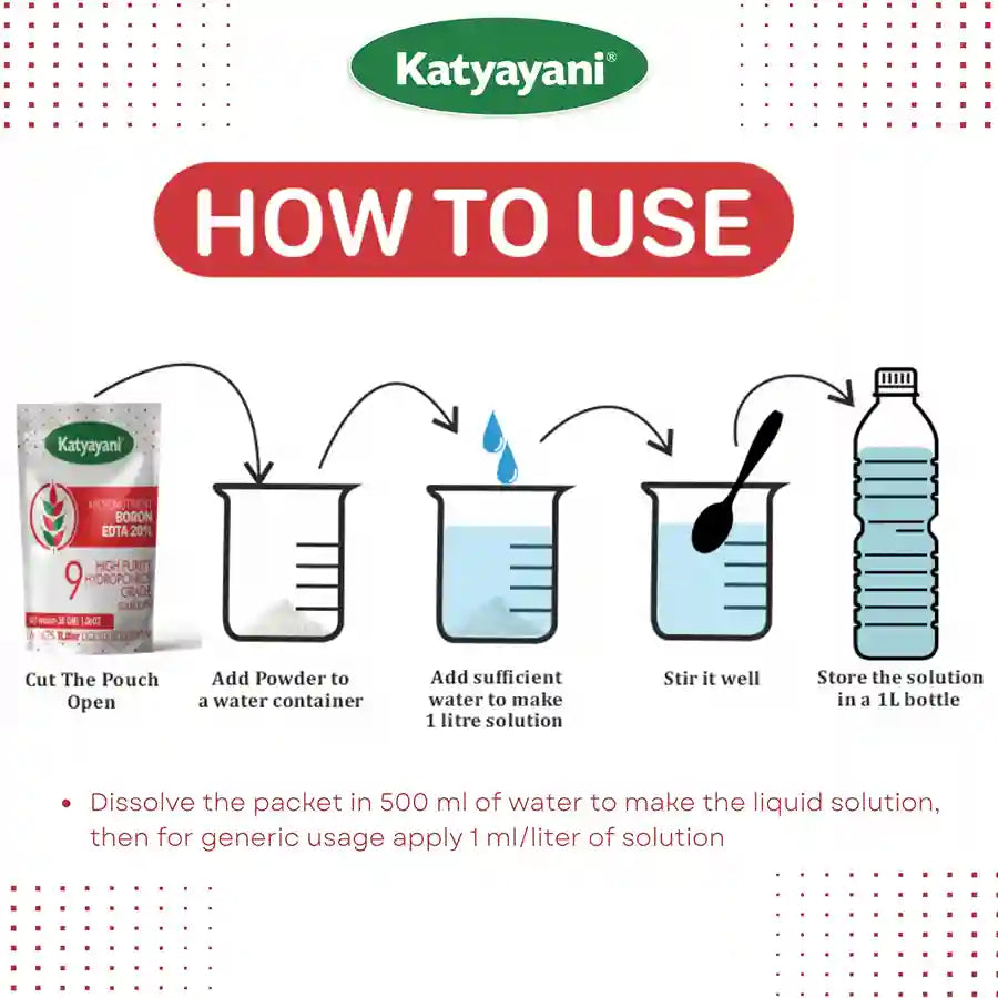 katyayani Boron 20% EDTA-Fertilizer dosage