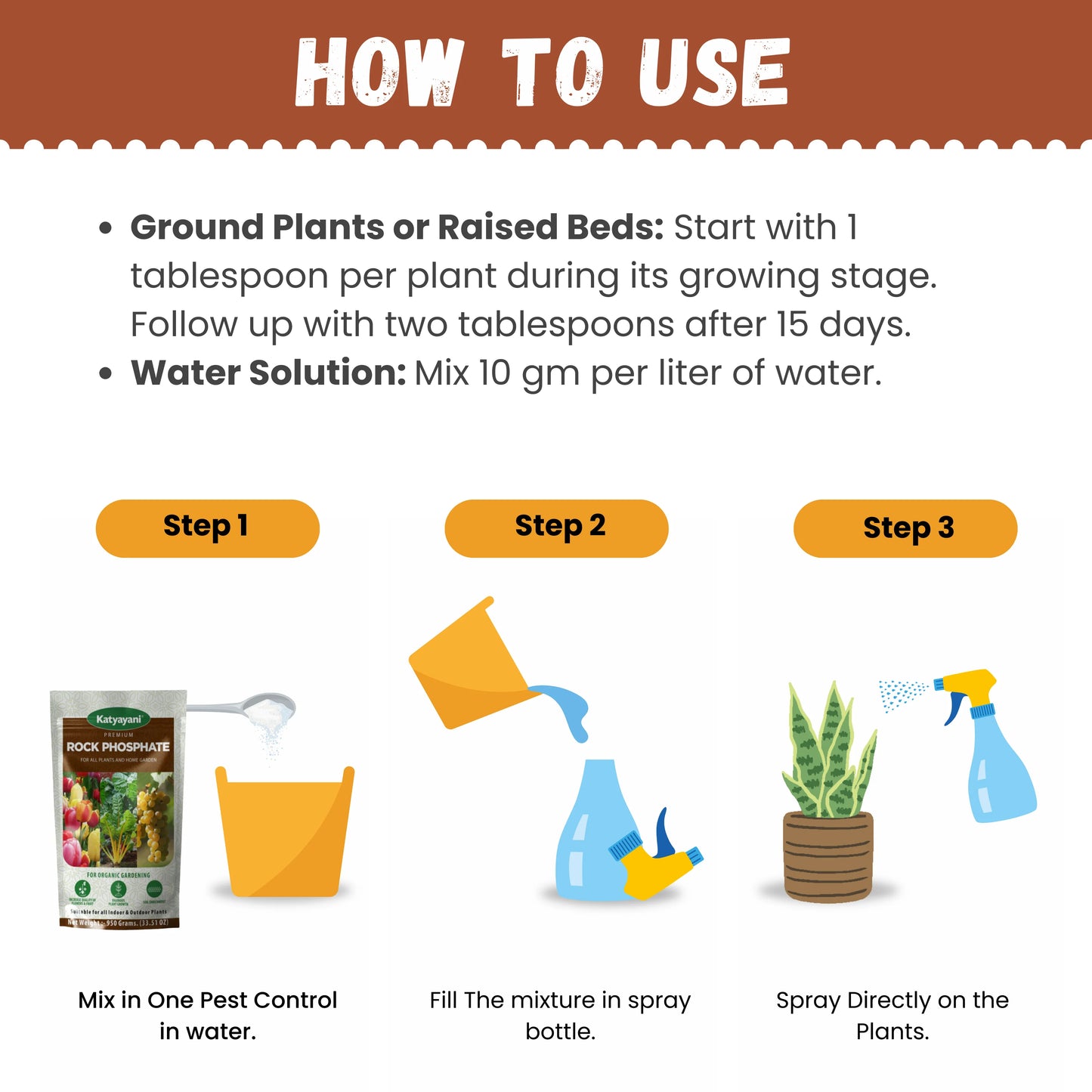 Katyayani Premium Rock Phosphate- (Organic Fertilizer) dosage