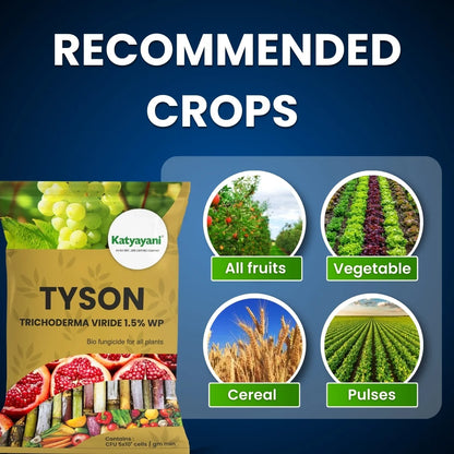 Katyayani Tyson | Trichoderma Viride 1.5% WP | Bio Fungicide Powder for Root Rot, Plant Roots, and Soil Protection 