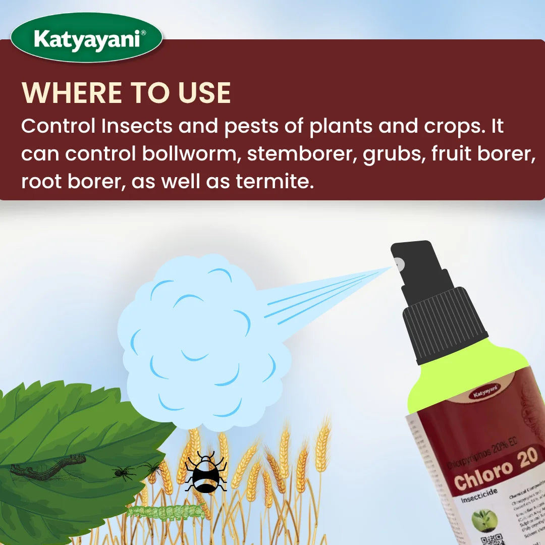Katyayani Chloro 20 | Chloropyriphos 20% EC | Chemical Insecticide 