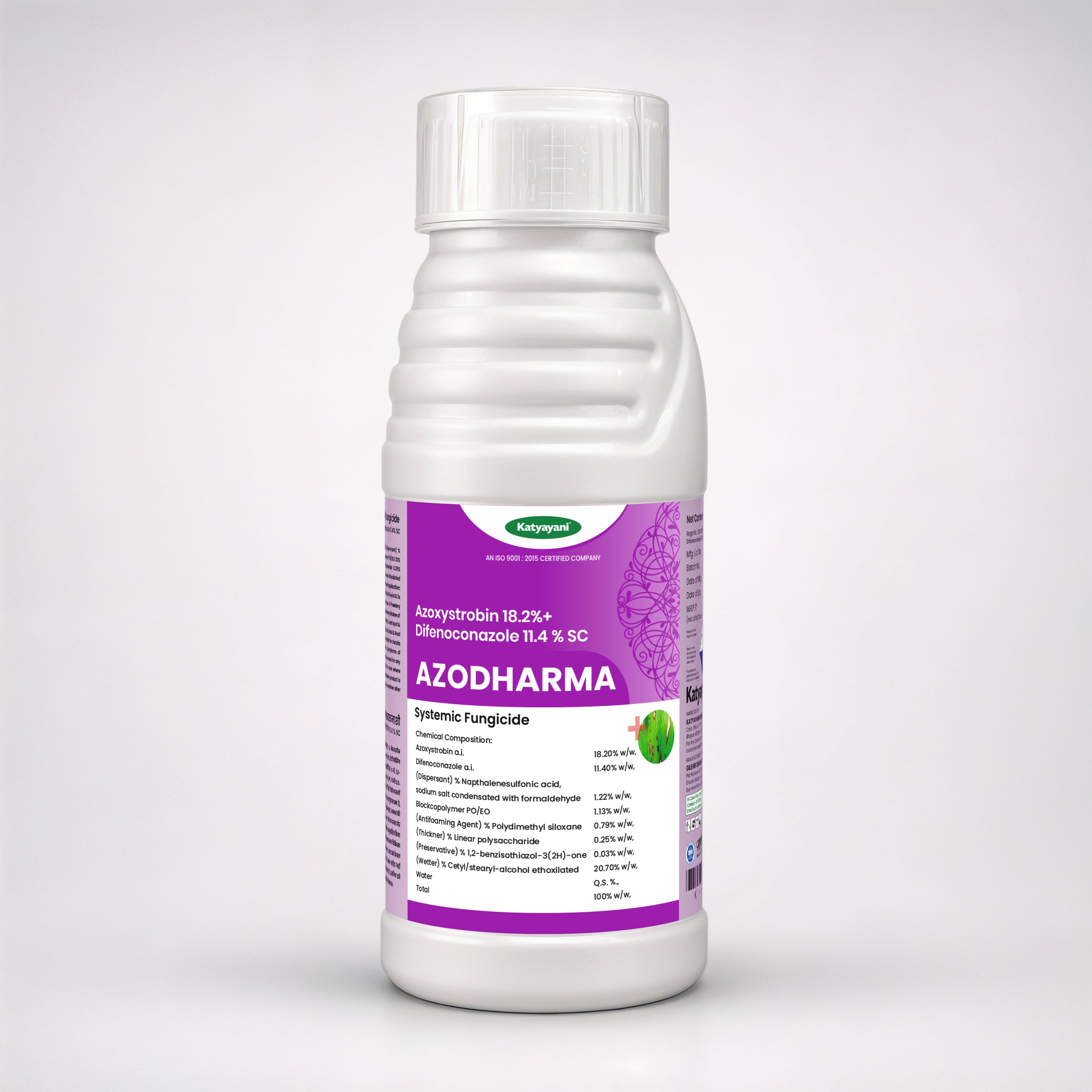 Katyayani Azodharma | Azoxystrobin 18.2% + Difenoconazole 11.4% SC | Broad- Spectrum Fungicide