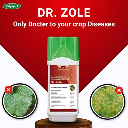 Katyayani Dr. Zole | Azoxystrobin 11% + Tebuconazole 18.3% SC | Chemical Fungicide 
