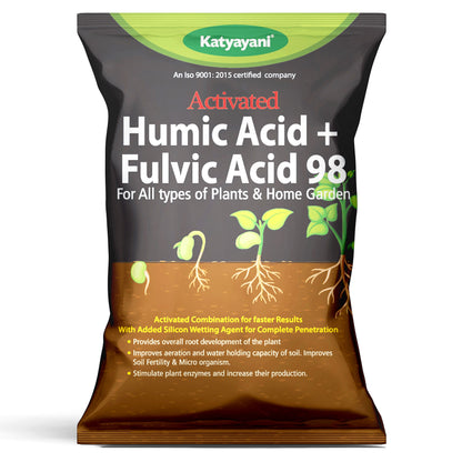 Katyayani Activated Humic Acid + Fulvic Acid 98 Fertilizer for Crop Nutrition & Root Growth (Bulk Quantity) 