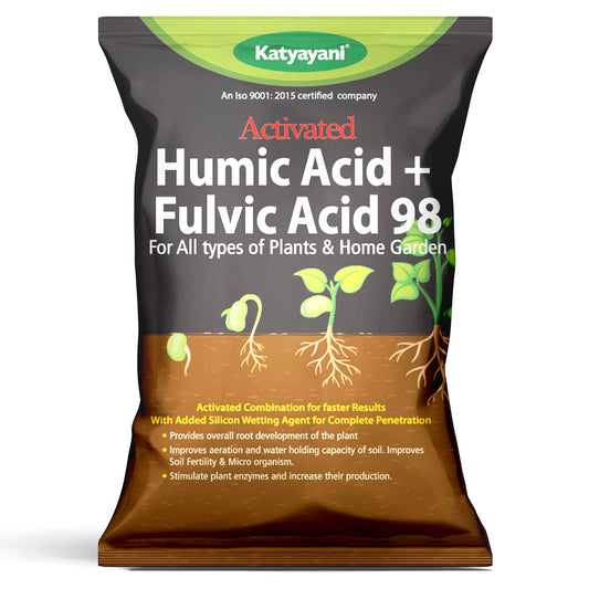 Katyayani Activated Humic Acid + Fulvic Acid 98 Fertilizer for Crop Nutrition & Root Growth (Bulk Quantity) 