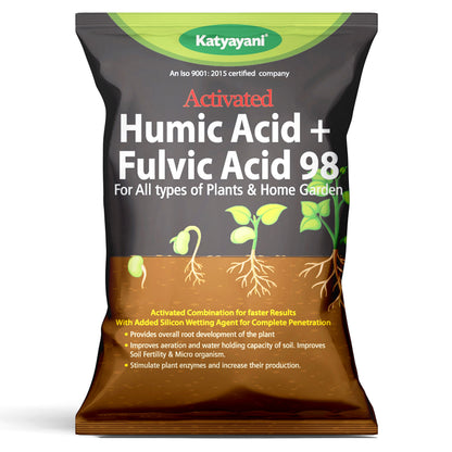 Katyayani Activated Humic Acid + Fulvic Acid 98 Fertilizer for Crop Nutrition & Root Growth 
