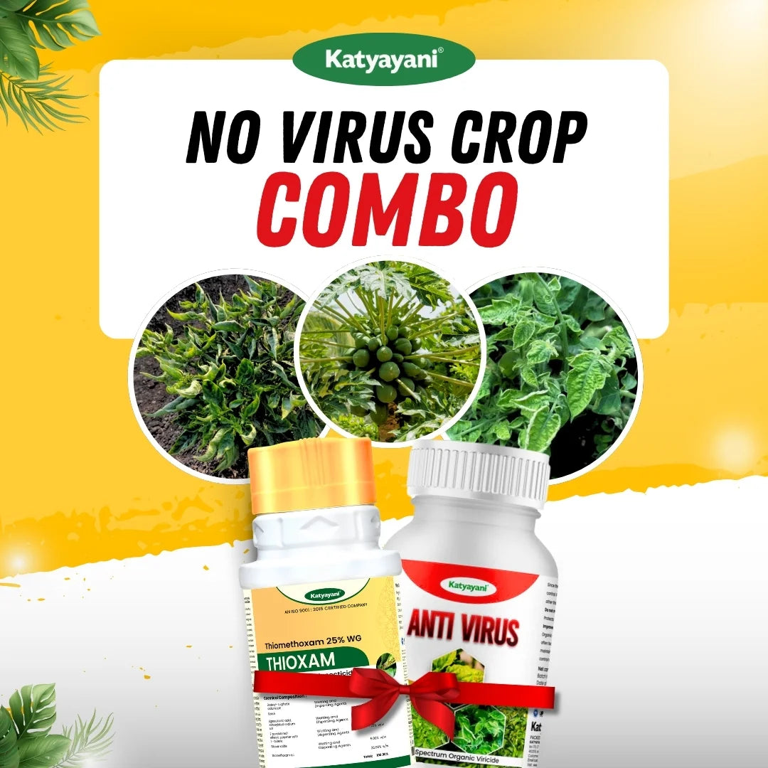 ಕಾತ್ಯಾಯನಿ ನೊ ವೈರಸ್ ಕ್ರಾಪ್ ಕಾಂಬೊ (ಆಂಟಿವರೂಸ್ 250ml X 2 + THIOXAM 50GM/Pouch x 2) 