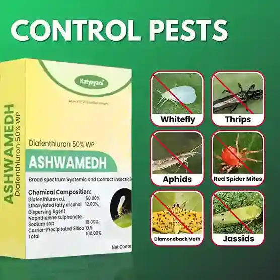 Katyayani Ashwamedh | Diafenthiuron 50% WP | Chemical Insecticide for aphids, whitefly, thrips