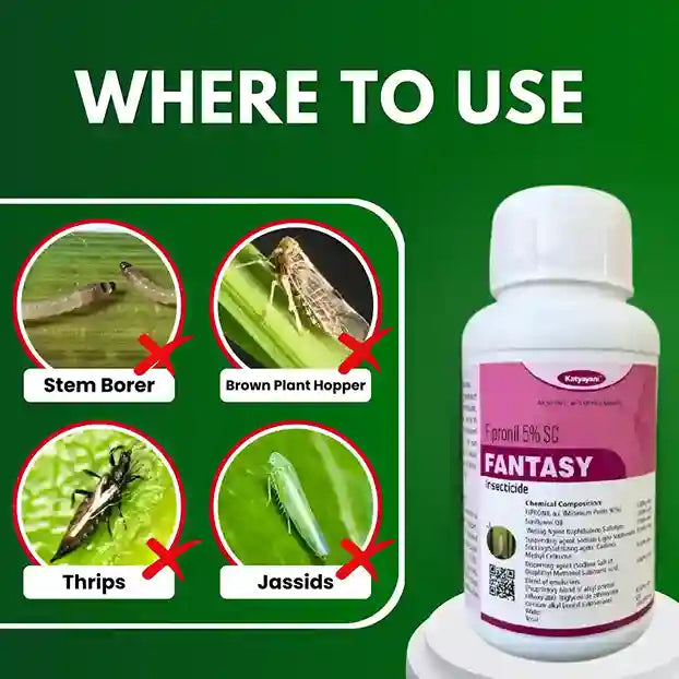 Katyayani Fantasy | Fipronil 5% SC | Chemical insecticide for stem borer, brown plant hopper