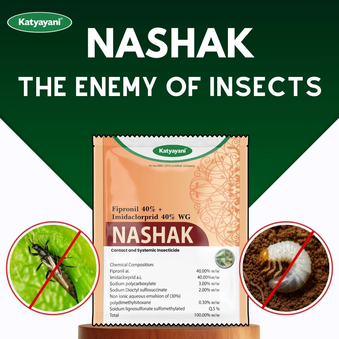 Katyayani Nashak | Fipronil 40% + Imidacloprid 40% WG | Pesticide for White grub Jassids, Thrips 