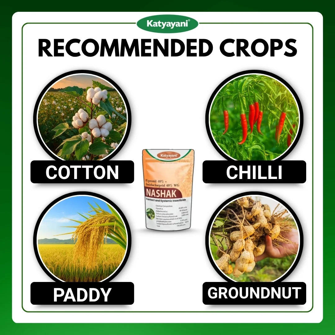Katyayani Nashak | Fipronil 40% + Imidacloprid 40% WG | Pesticide for White grub Jassids, Thrips 