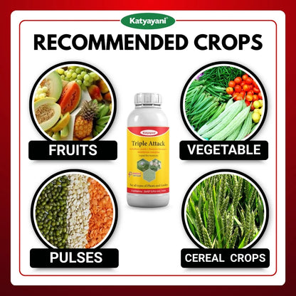 Katyayani Triple Attack Liquid Bio-Insecticide | Verticillium lecanii + Beauveria bassiana + Metarhizium anisopliae 