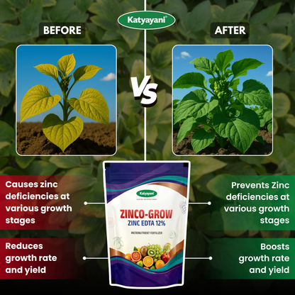 Katyayani Zinco Grow (Zinc EDTA 12%) Fertilizer | Soil Activator and Fertilizer for Crops 