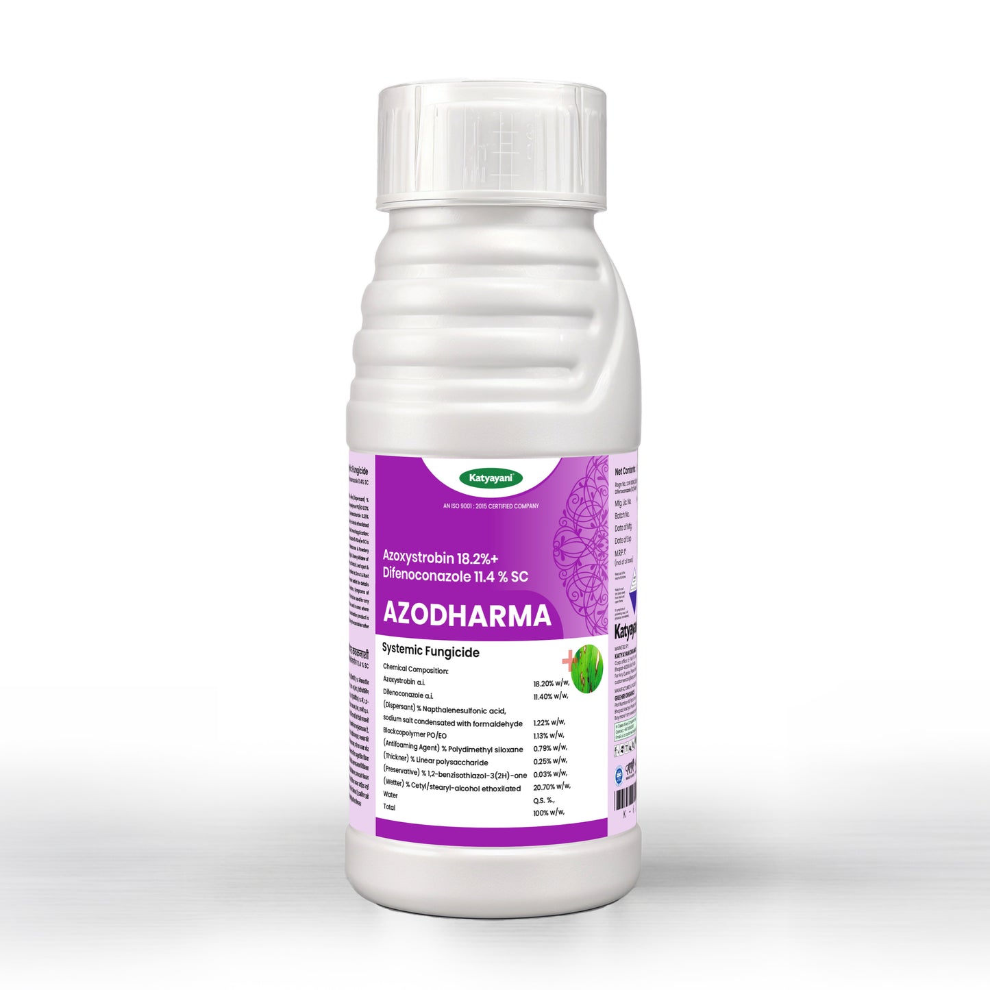 Katyayani Azodharma | Azoxystrobin 18.2% + Difenoconazole 11.4% SC | Broad- Spectrum Fungicide 
